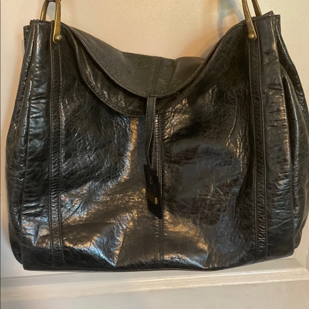 Stefanel Black Leather Shoulder Bag